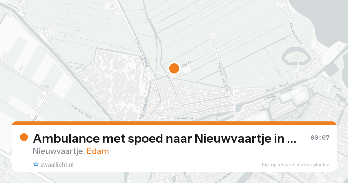 Ambulance met spoed naar Nieuwvaartje in Edam — 19 aug 2026
