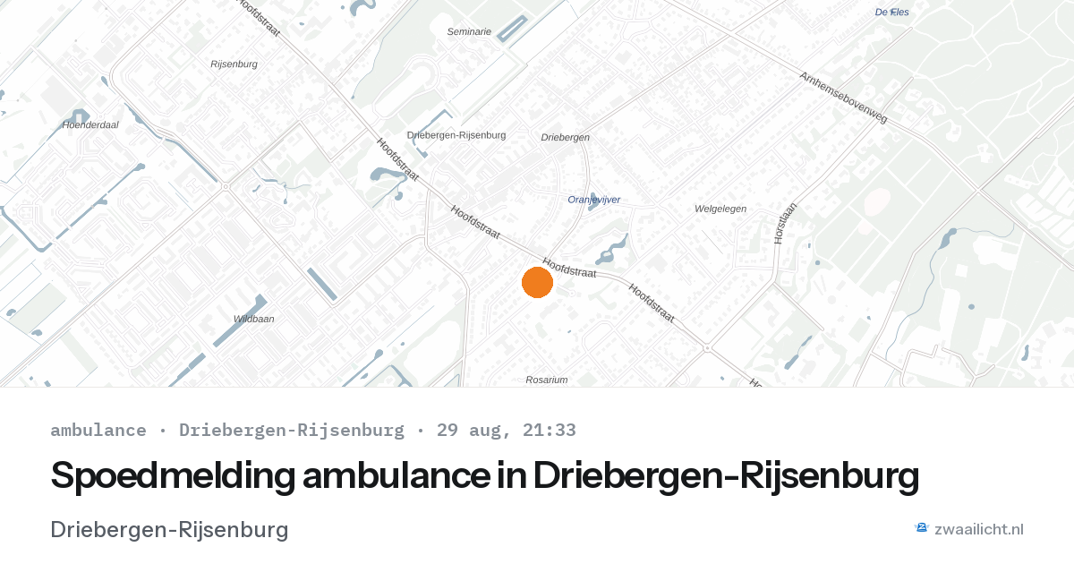 Spoedmelding ambulance in Driebergen-Rijsenburg — 29 aug 2026