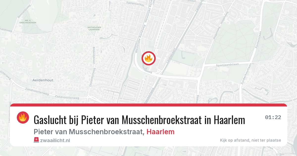 Gaslucht bij Pieter van Musschenbroekstraat in Haarlem — 9 jul 2026