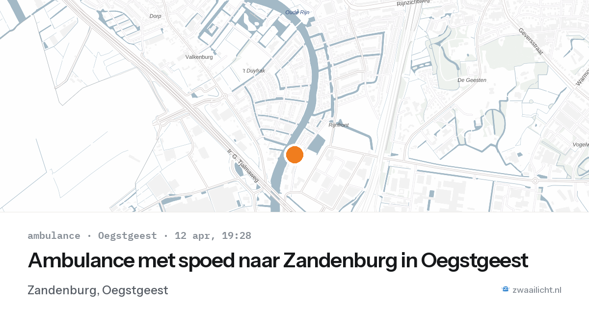 Ambulance met spoed naar Zandenburg in Oegstgeest — 12 apr 2026