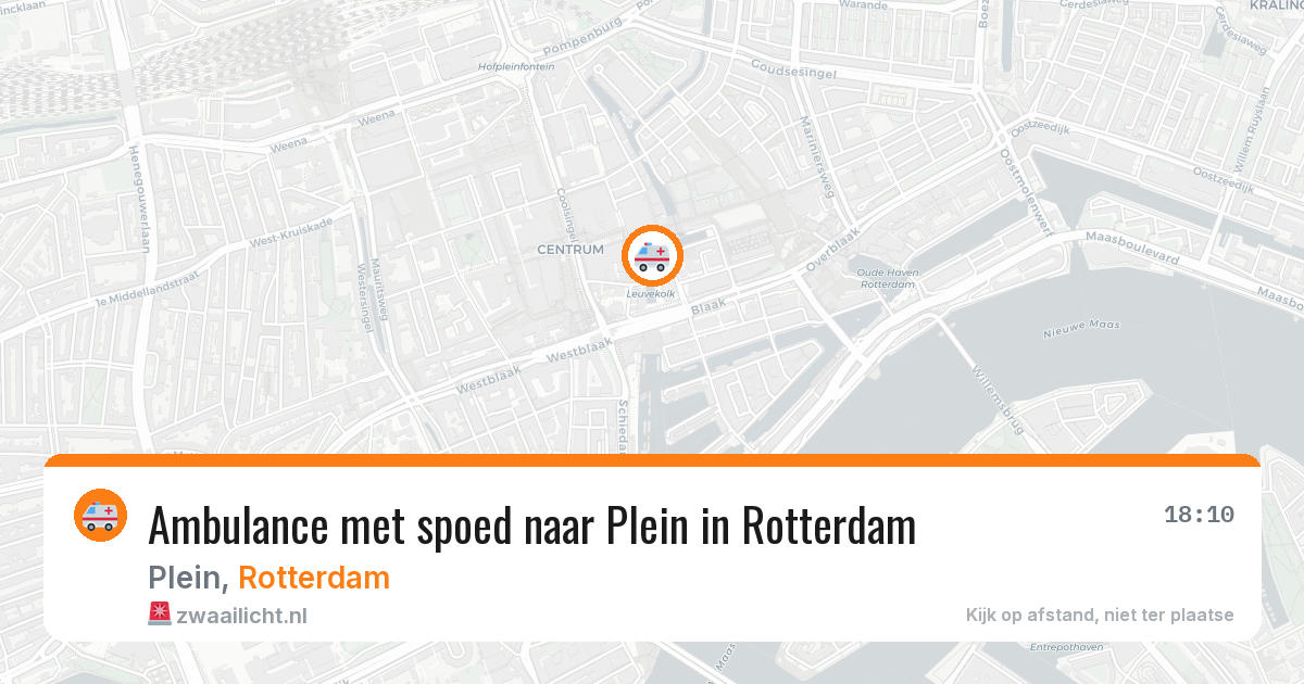 Ambulance met spoed naar Plein in Rotterdam — 8 aug 2026