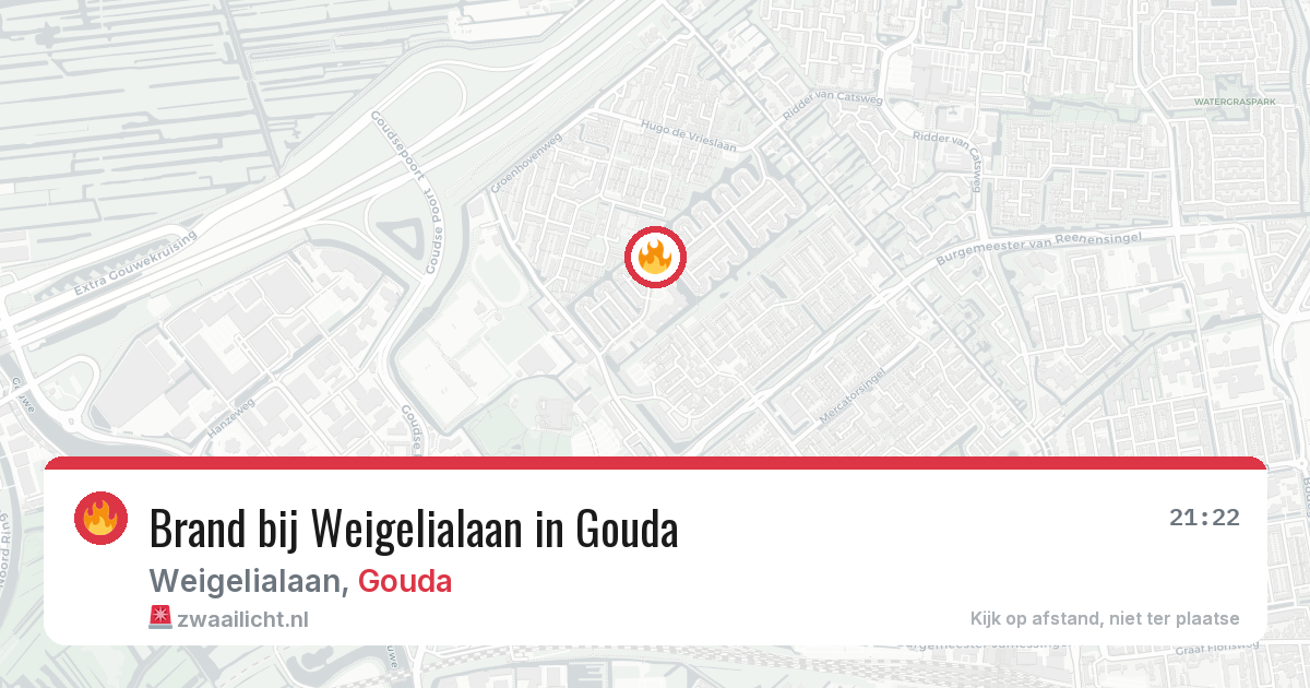 Brand bij Weigelialaan in Gouda — 27 jun 2026