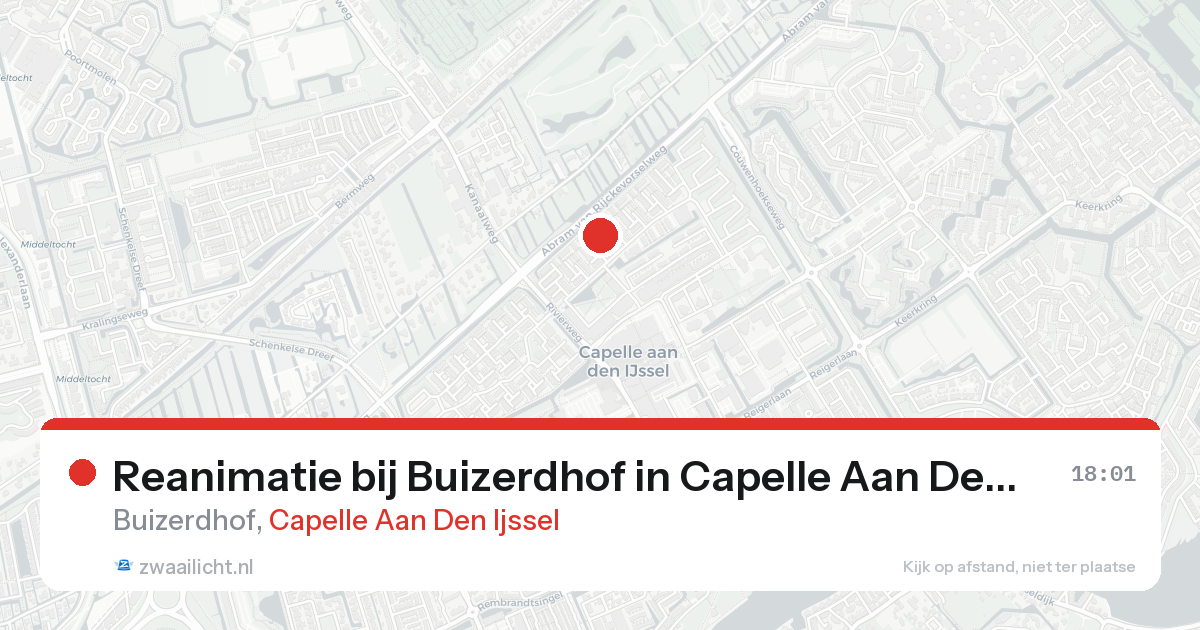 Reanimatie bij Buizerdhof in Capelle Aan Den Ijssel — 15 aug 2026