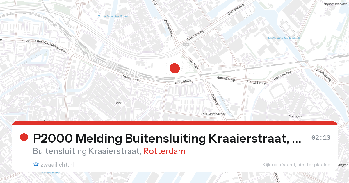 P2000 Melding Buitensluiting Kraaierstraat, Rotterdam — 1 feb 2026