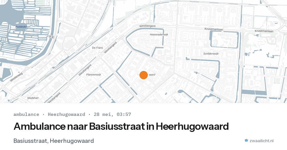 Ambulance naar Basiusstraat in Heerhugowaard — 28 mei 2026