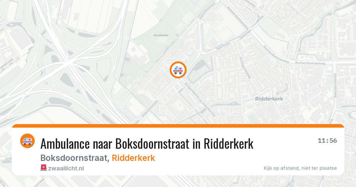 Ambulance naar Boksdoornstraat in Ridderkerk — 22 mei 2026