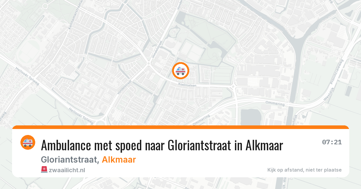 Ambulance met spoed naar Gloriantstraat in Alkmaar — 20 mei 2026