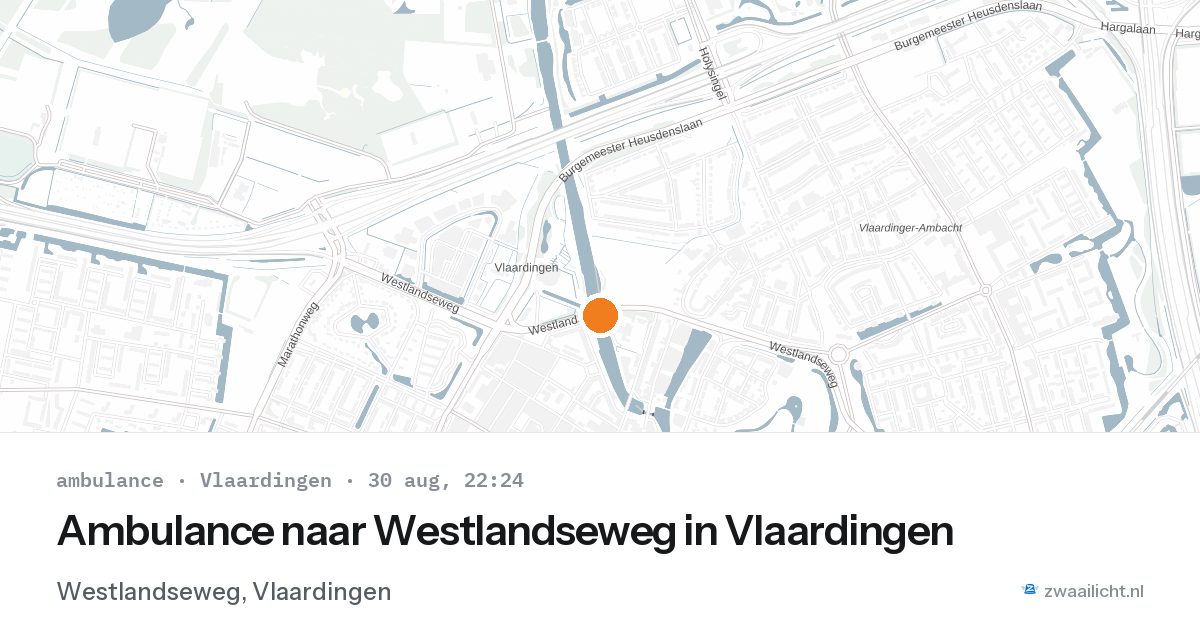Ambulance naar Westlandseweg in Vlaardingen — 30 aug 2026