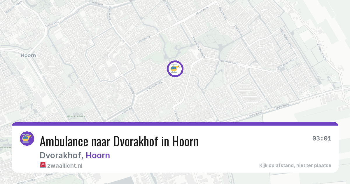 Ambulance naar Dvorakhof in Hoorn — 17 mei 2026