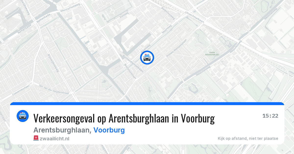 Verkeersongeval op Arentsburghlaan in Voorburg — 11 mrt 2026