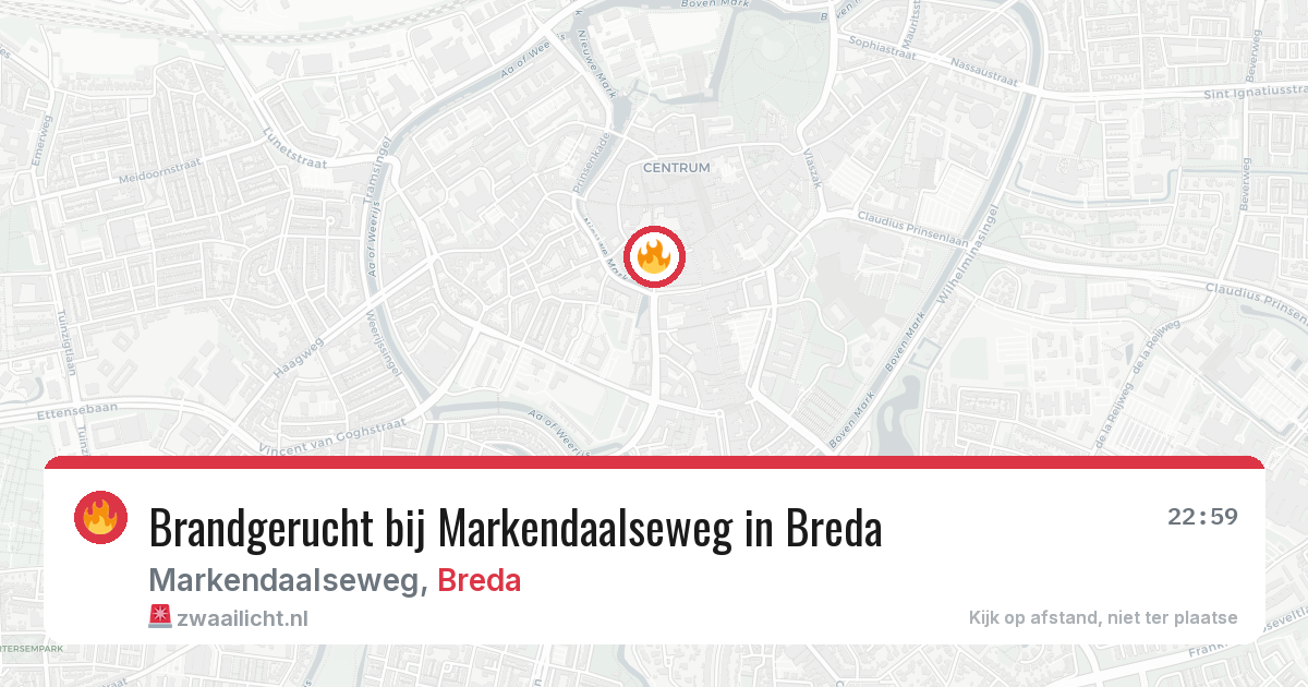 Brandgerucht bij Markendaalseweg in Breda — 21 jun 2026