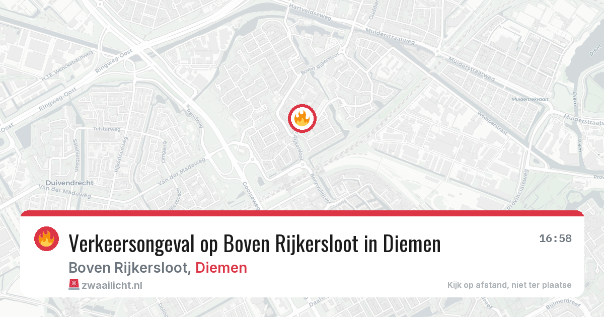 Verkeersongeval op Boven Rijkersloot in Diemen — 23 jun 2026