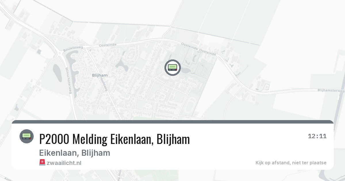 P2000 Melding Eikenlaan, Blijham — 19 feb 2026