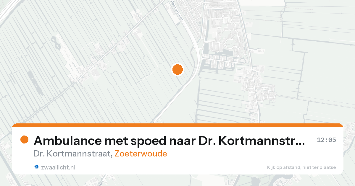 Ambulance met spoed naar Dr. Kortmannstraat in Zoeterwoude — 15 aug 2026