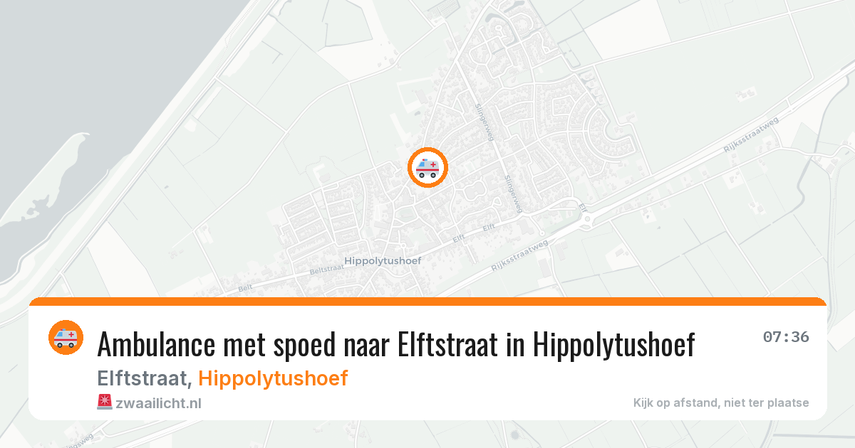 Ambulance met spoed naar Elftstraat in Hippolytushoef — 26 jul 2026