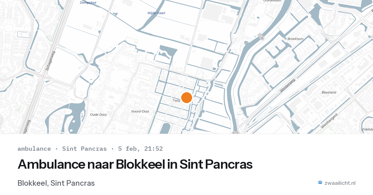 Ambulance naar Blokkeel in Sint Pancras — 1 feb 2026
