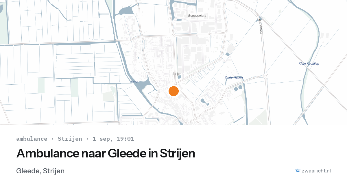 Ambulance naar Gleede in Strijen — 1 sep 2026