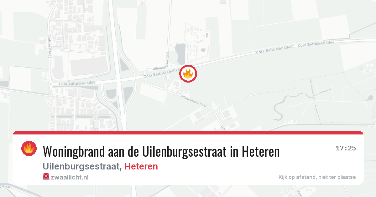 Woningbrand aan de Uilenburgsestraat in Heteren — 12 aug 2026
