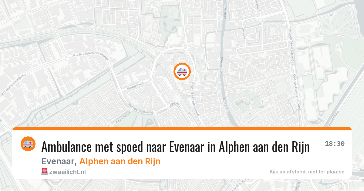 Ambulance met spoed naar Evenaar in Alphen aan den Rijn — 19 jul 2026