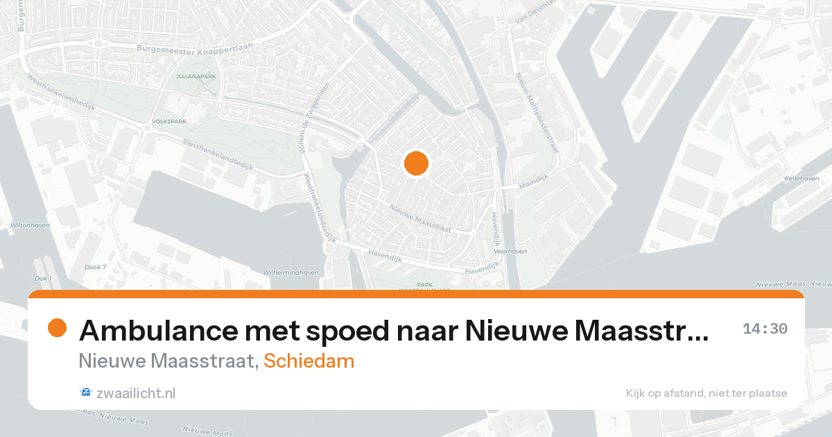 Ambulance met spoed naar Nieuwe Maasstraat in Schiedam — 22 aug 2026
