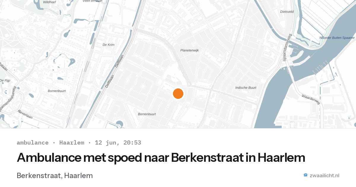 Ambulance met spoed naar Berkenstraat in Haarlem — 12 jun 2026