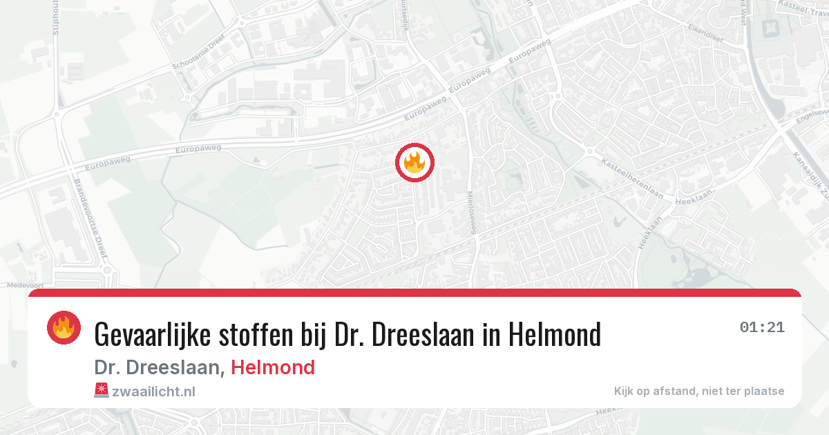 Gevaarlijke stoffen bij Dr. Dreeslaan in Helmond — 4 aug 2026