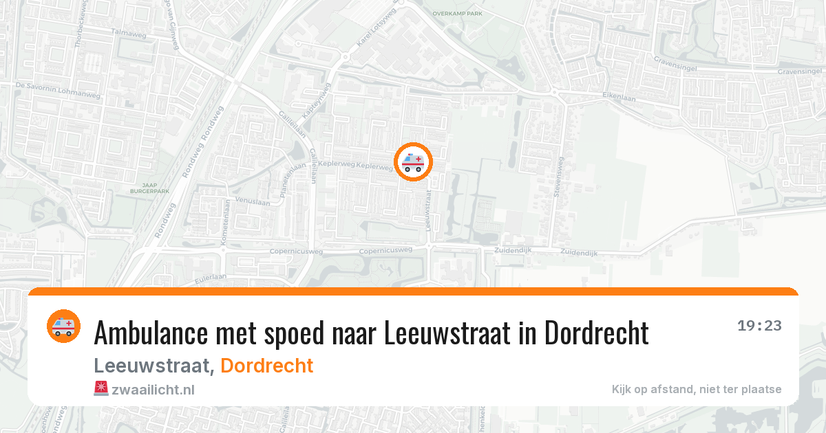 Ambulance met spoed naar Leeuwstraat in Dordrecht — 15 mei 2026