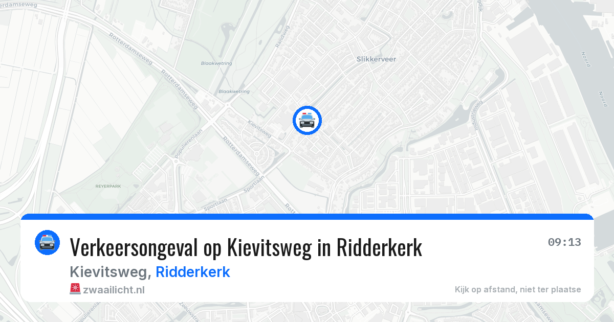 Verkeersongeval op Kievitsweg in Ridderkerk — 15 mrt 2026