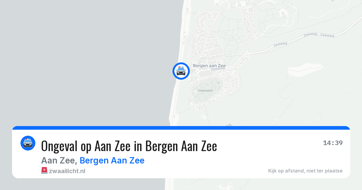 Ongeval op Aan Zee in Bergen Aan Zee — 14 aug 2026
