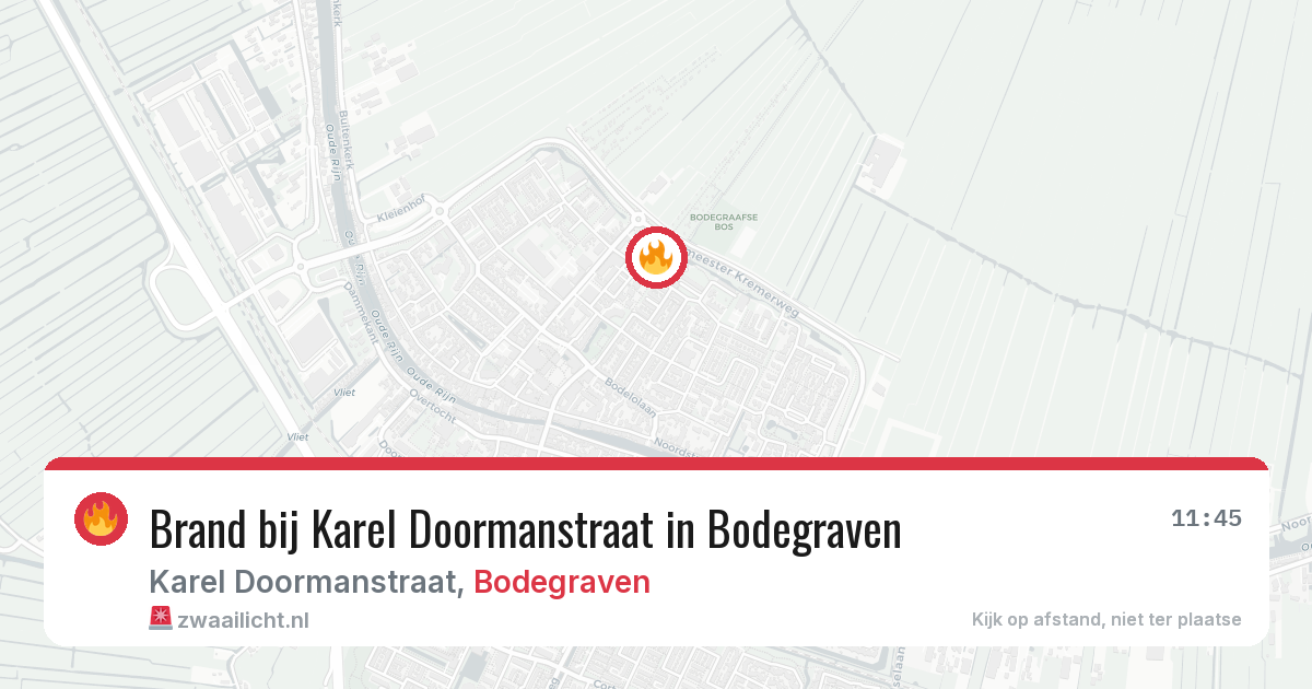 Brand bij Karel Doormanstraat in Bodegraven — 15 jun 2026