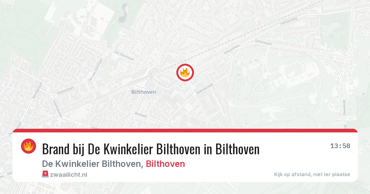 Brand bij De Kwinkelier Bilthoven in Bilthoven — 15 jun 2026