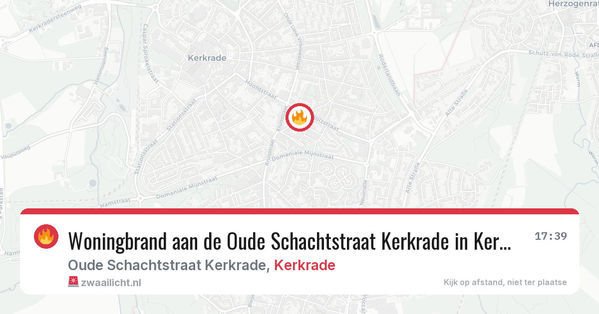 Woningbrand aan de Oude Schachtstraat Kerkrade in Kerkrade — 5 aug 2026