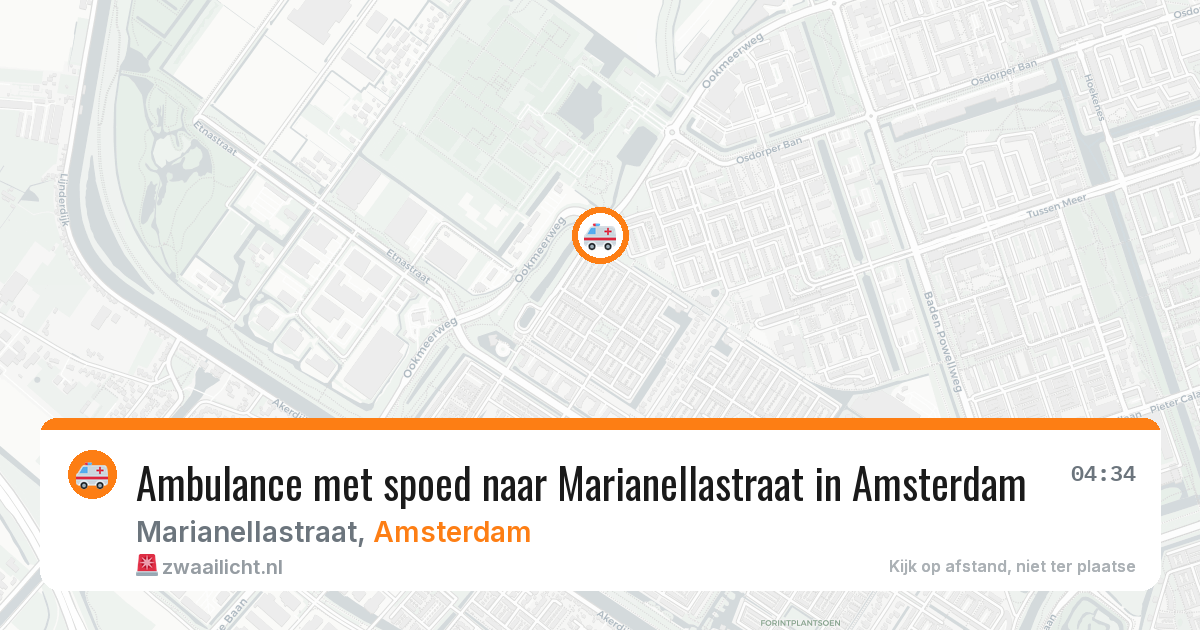 Ambulance met spoed naar Marianellastraat in Amsterdam — 4 jun 2026