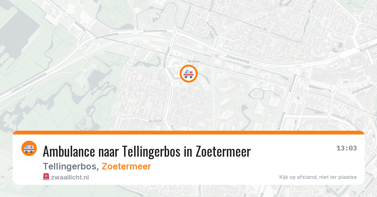 Ambulance naar Tellingerbos in Zoetermeer — 8 mei 2026