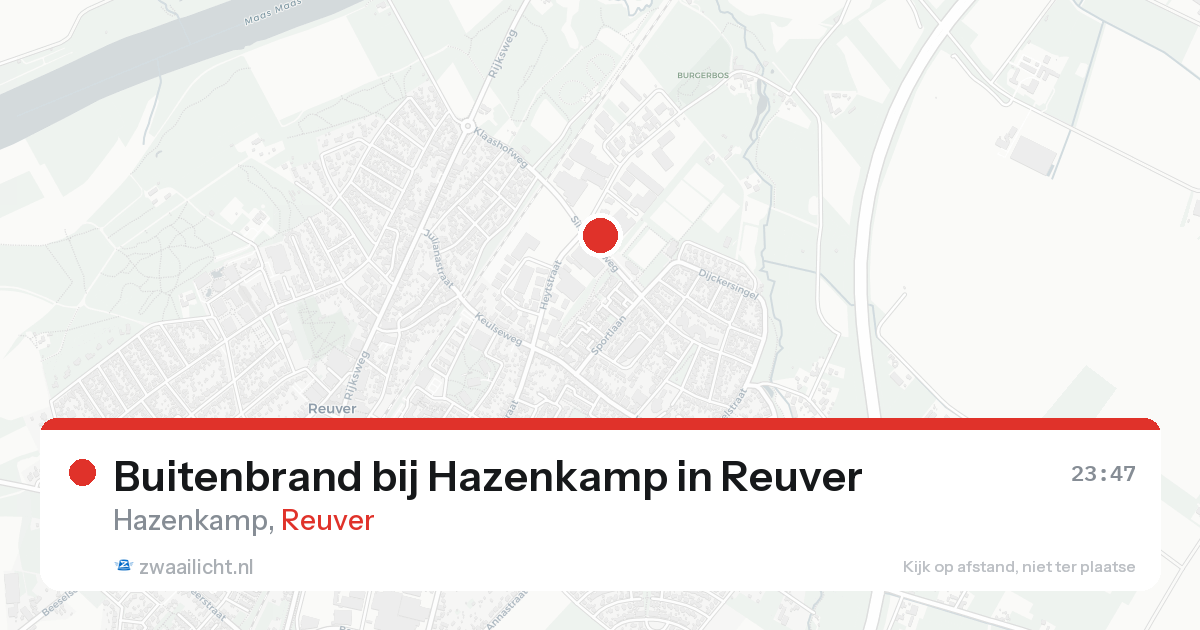 Buitenbrand bij Hazenkamp in Reuver — 15 aug 2026