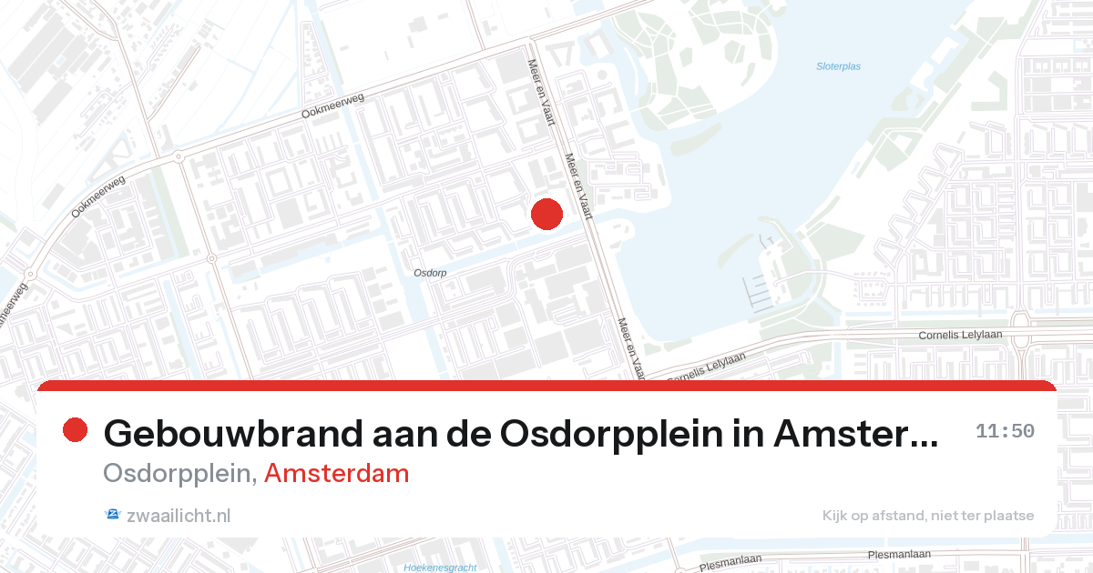 Gebouwbrand aan de Osdorpplein in Amsterdam — 28 aug 2026