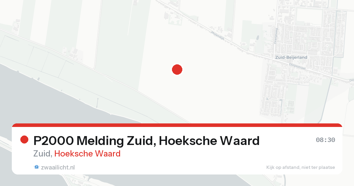 P2000 Melding Zuid, Hoeksche Waard — 19 aug 2026