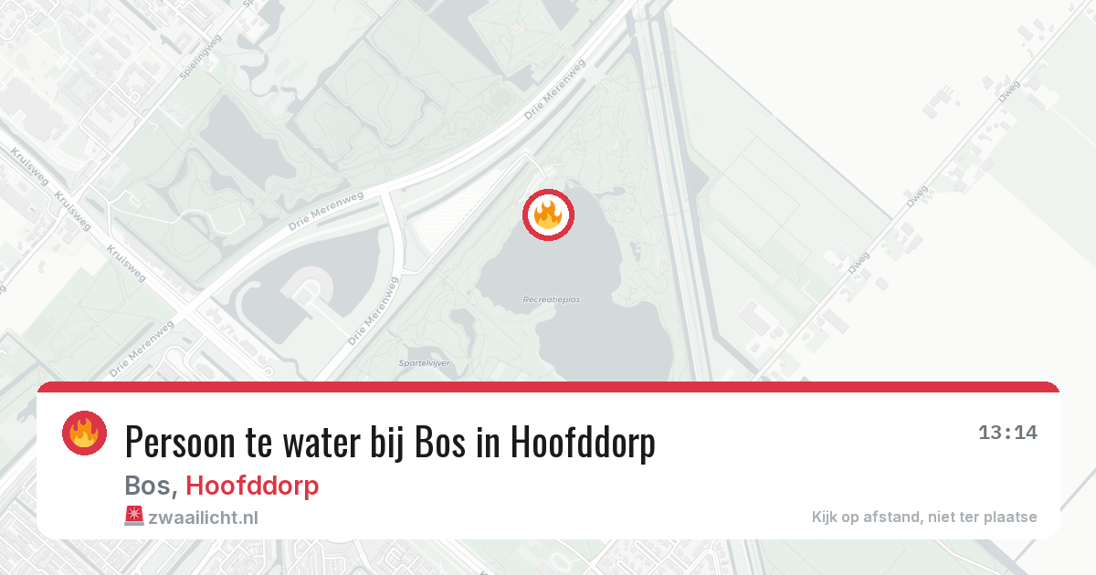 Persoon te water bij Bos in Hoofddorp — 22 jun 2026