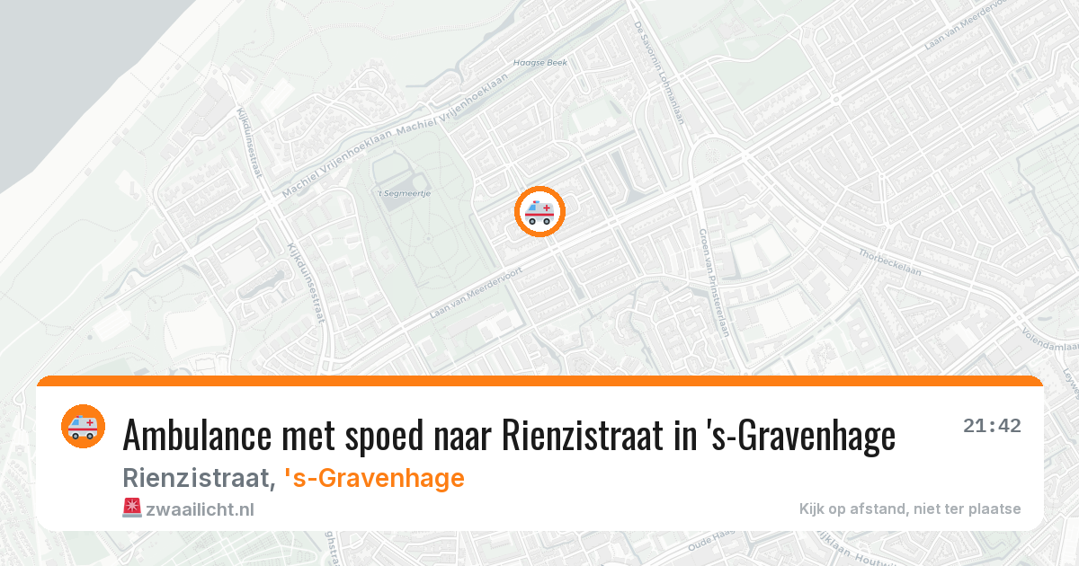 Ambulance met spoed naar Rienzistraat in 's-Gravenhage — 8 mei 2026