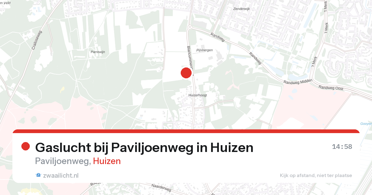 Gaslucht bij Paviljoenweg in Huizen — 2 mrt 2026