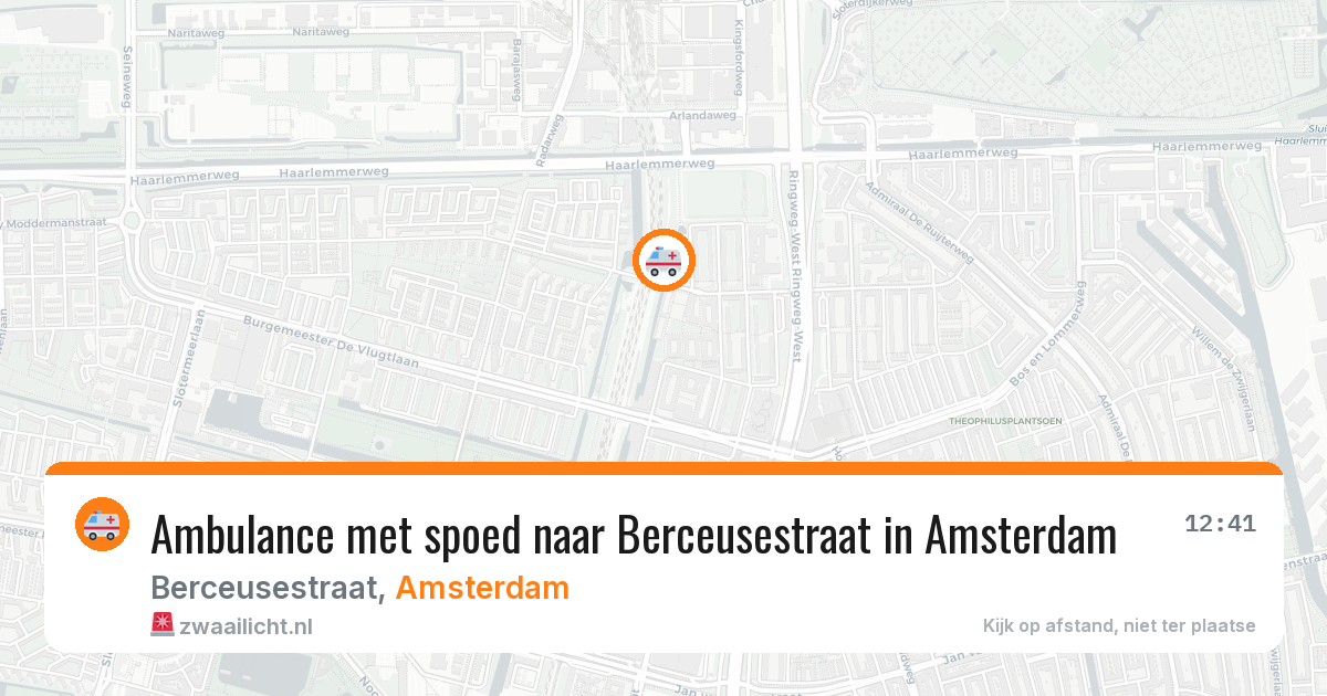 Ambulance met spoed naar Berceusestraat in Amsterdam — 23 mrt 2026