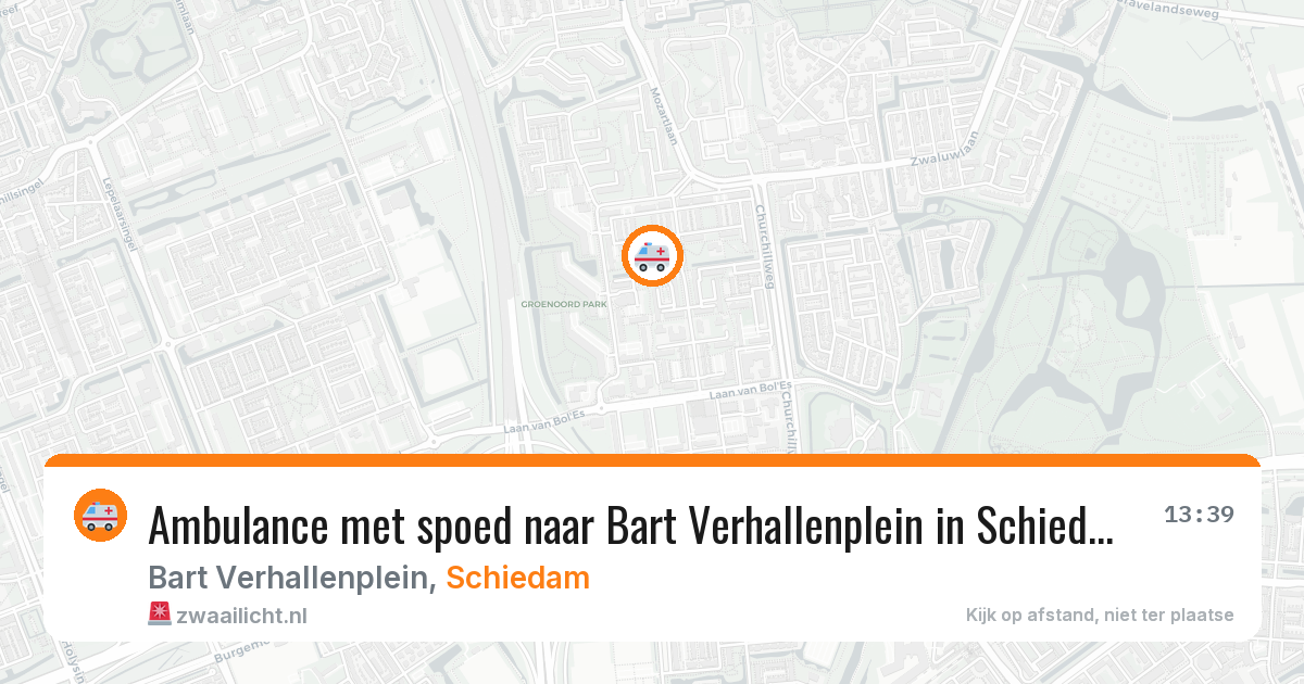 Ambulance met spoed naar Bart Verhallenplein in Schiedam — 26 apr 2026