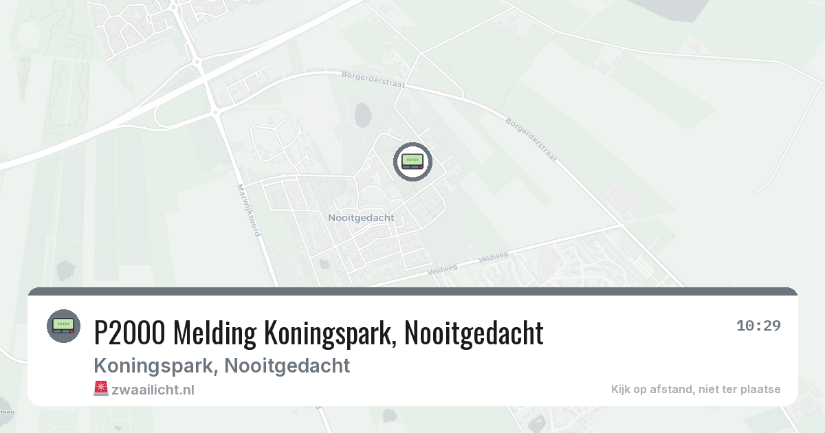 P2000 Melding Koningspark, Nooitgedacht — 2 jun 2026