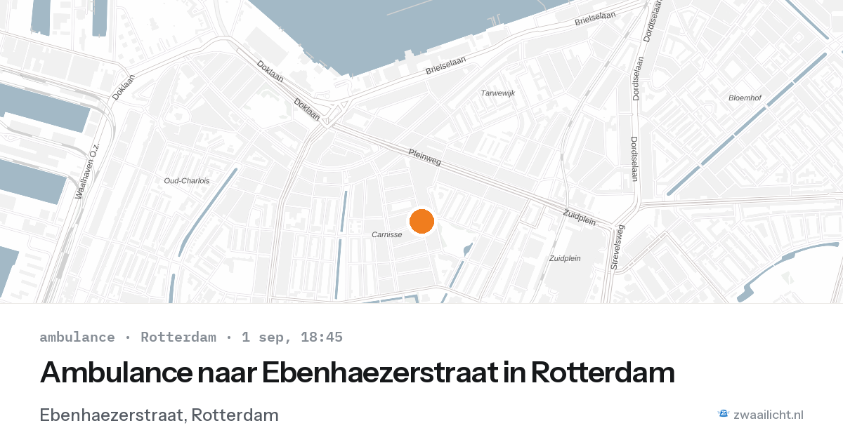 Ambulance naar Ebenhaezerstraat in Rotterdam — 1 sep 2026