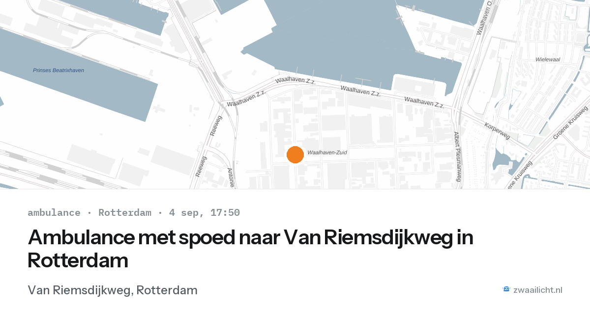 Ambulance met spoed naar Van Riemsdijkweg in Rotterdam — 4 sep 2026