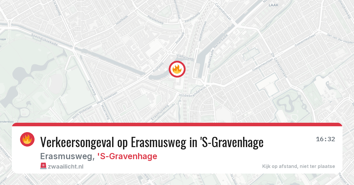 Verkeersongeval op Erasmusweg in 'S-Gravenhage — 8 jul 2026
