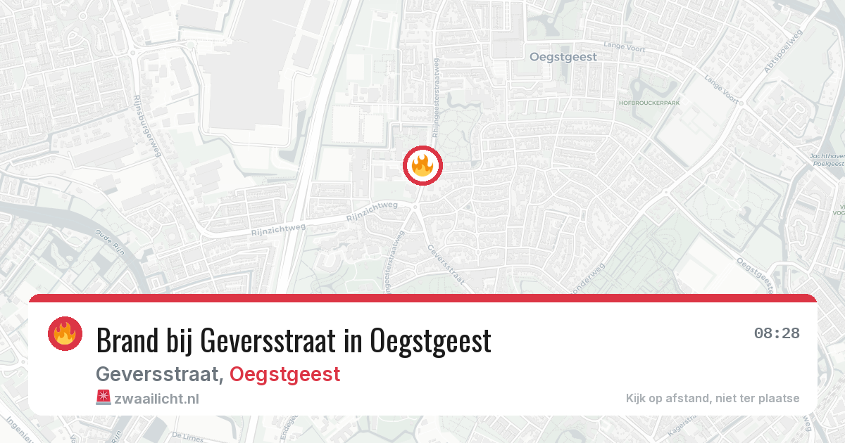 Brand bij Geversstraat in Oegstgeest — 24 jun 2026