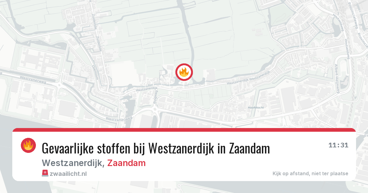 Gevaarlijke stoffen bij Westzanerdijk in Zaandam — 18 jun 2026