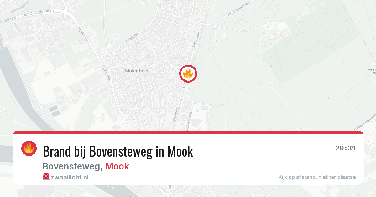 Brand bij Bovensteweg in Mook — 8 jun 2026
