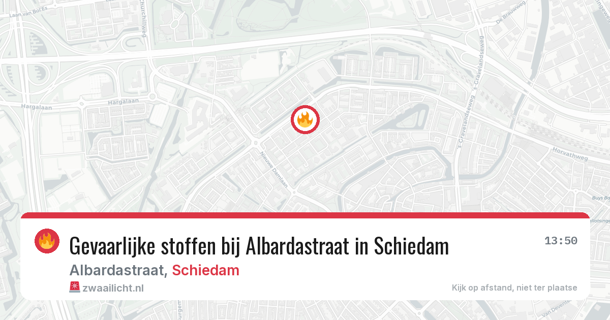 Gevaarlijke stoffen bij Albardastraat in Schiedam — 28 jun 2026